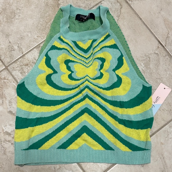 Wildfox Tops - Wildfox Mint, Lime & Kelly Green Retro Knit Tank